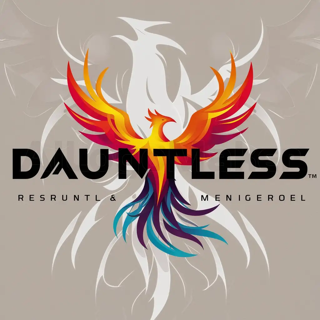 LOGO-Design-For-Dauntless-Elegant-Phoenix-Symbol-on-Clear-Background