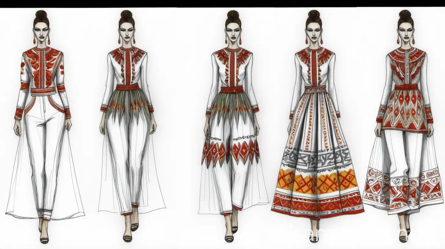 AvantGarde Fashion Collection Inspired by Bulgarian Folklore Costumes