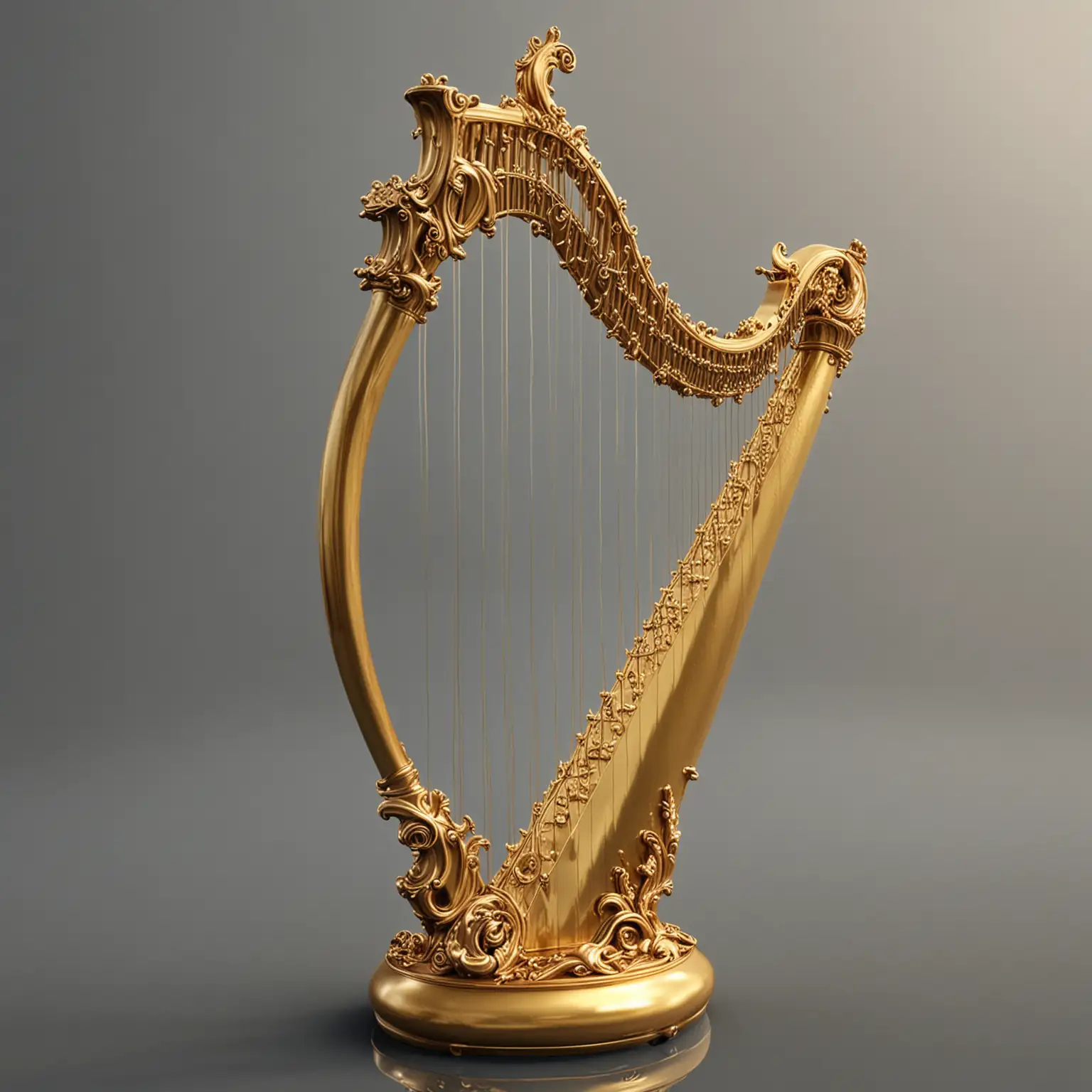 Realistic Golden SeaHarp in a Musical Setting