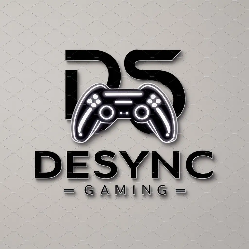 a logo design,with the text "DS", main symbol:Desync Gaming,Moderate,be used in Technology industry,clear background