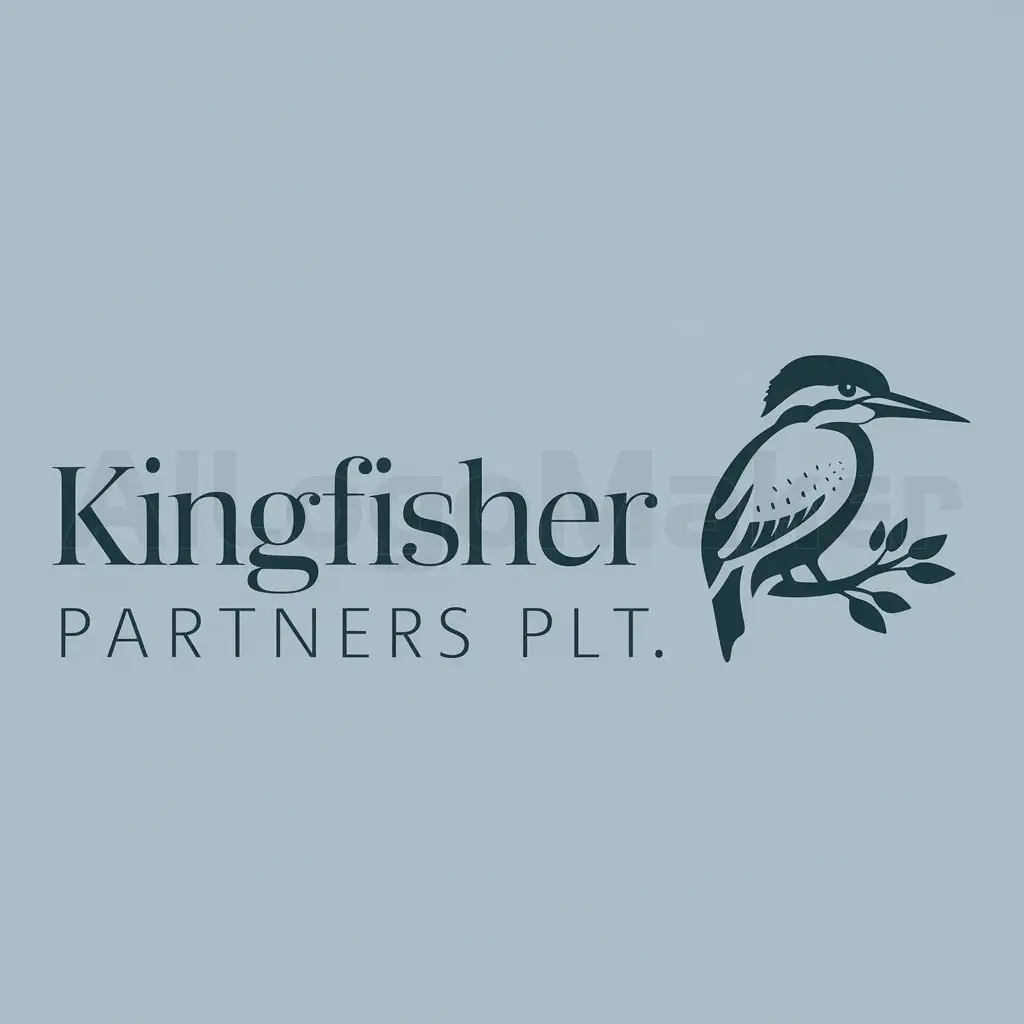 LOGO-Design-for-Kingfisher-Partners-PLT-Elegant-Kingfisher-Bird-with-Clear-Background