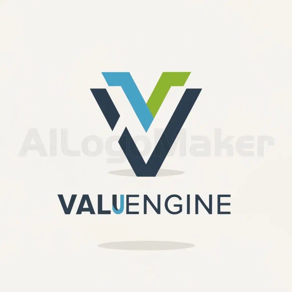 a logo design,with the text "ValuEngine", main symbol:Money,Engine,Value,Stock market,Minimalistic,be used in Finance industry,clear background