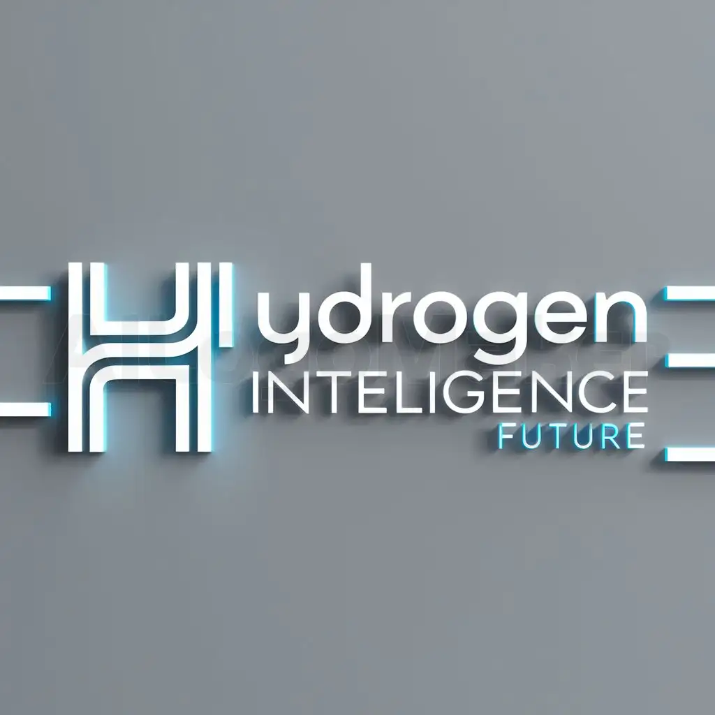 a logo design,with the text "Hydrogen intelligence future", main symbol:hydrogen symbol H2,Moderate,clear background