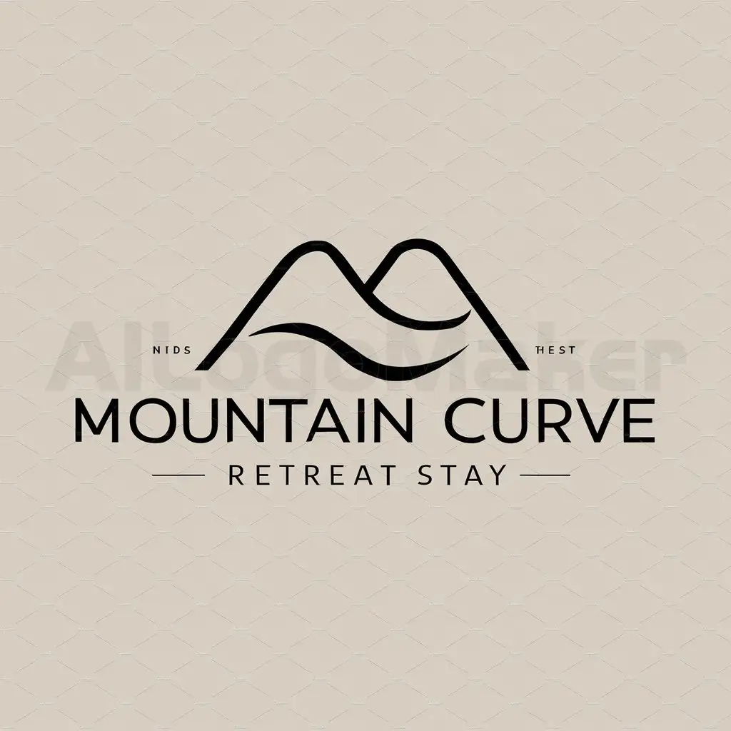 a logo design,with the text "Mountain curve retreat stay", main symbol:mountain curve retreat stay,Moderate,clear background
