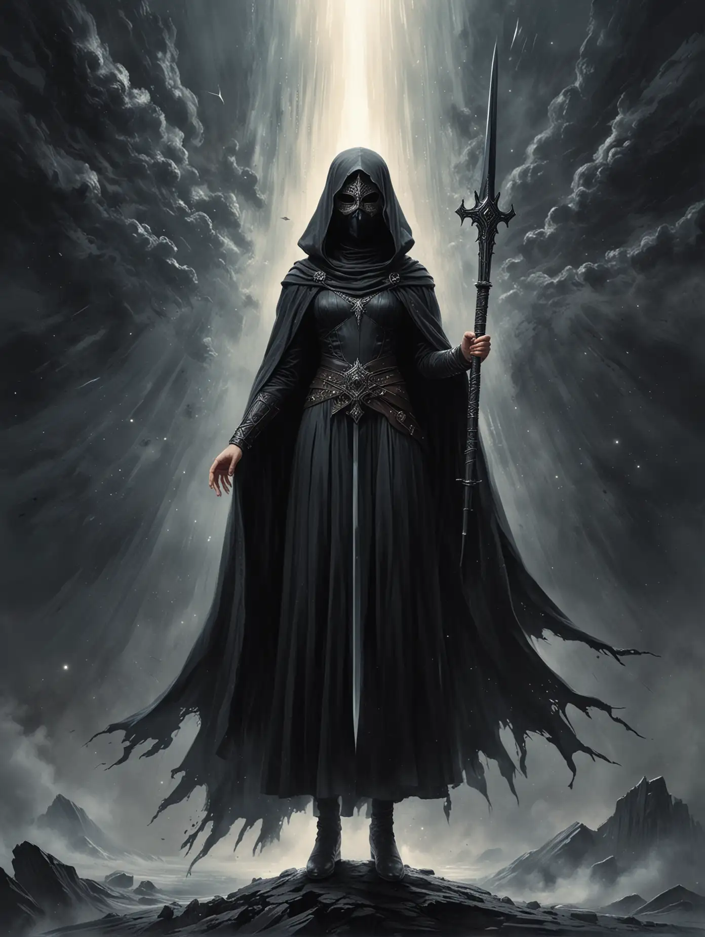 Sister-Geserit-Confronts-Cosmic-Abyss-with-Crowned-Sword-in-Hand