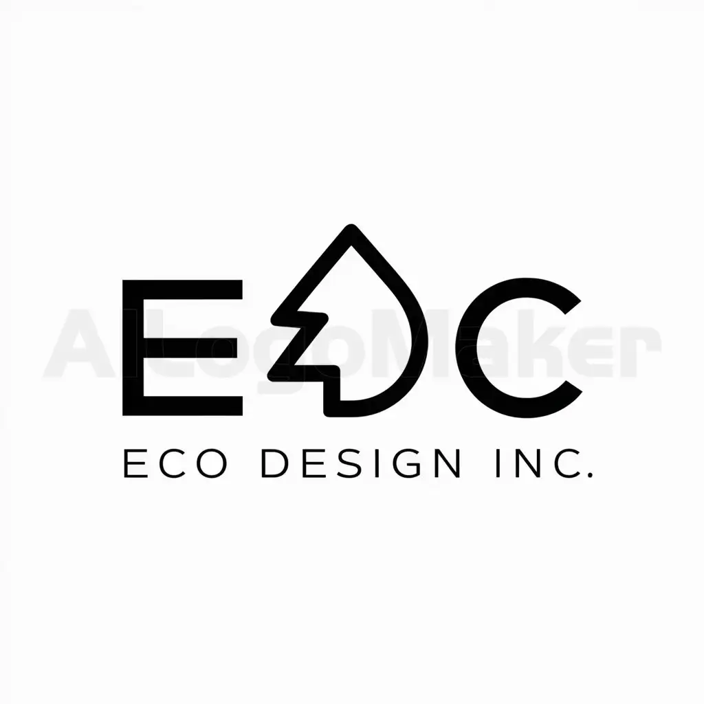 a logo design,with the text "EDC", main symbol:ECO Design INC,Minimalistic,clear background