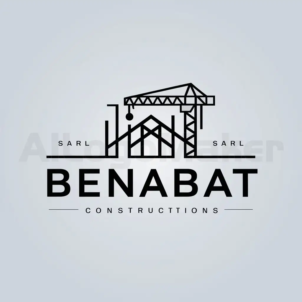 a logo design,with the text "Sarl BENABAT", main symbol:construction site,Moderate,be used in Construction industry,clear background