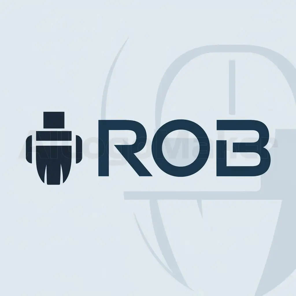 a logo design,with the text "rob", main symbol:robot,Moderate,clear background