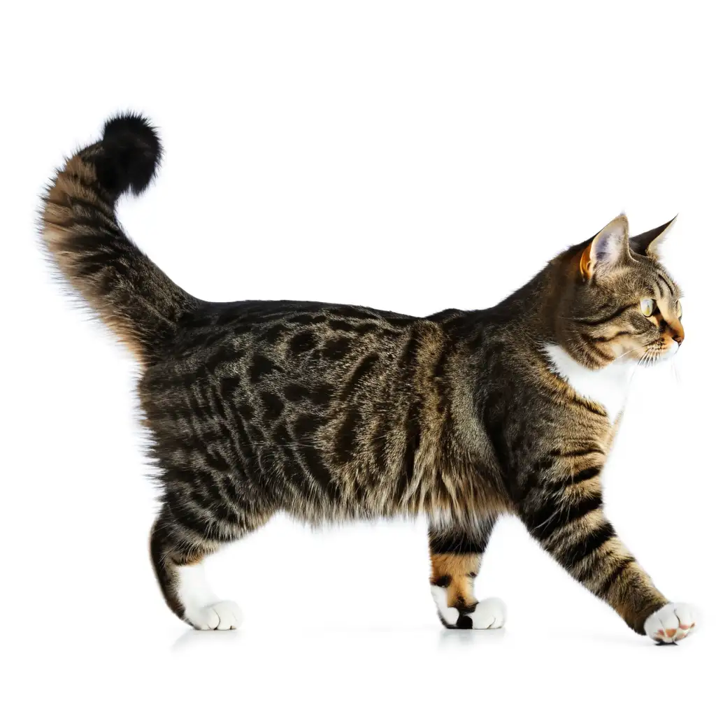 European Domestic Cat Walking Sideways Graceful Feline Stroll