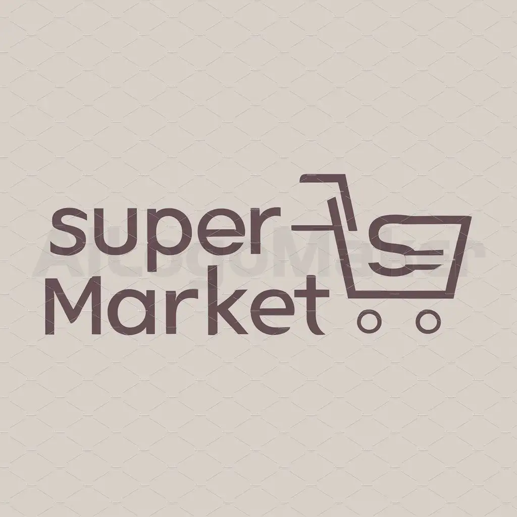 a logo design,with the text "Super Market", main symbol:Un panier de courses,Moderate,be used in Retail industry,clear background