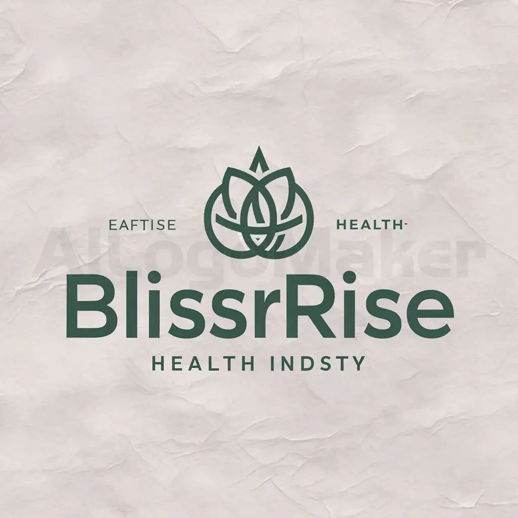 a logo design,with the text "BlissRise", main symbol:leafs,Moderate,be used in health industry,clear background