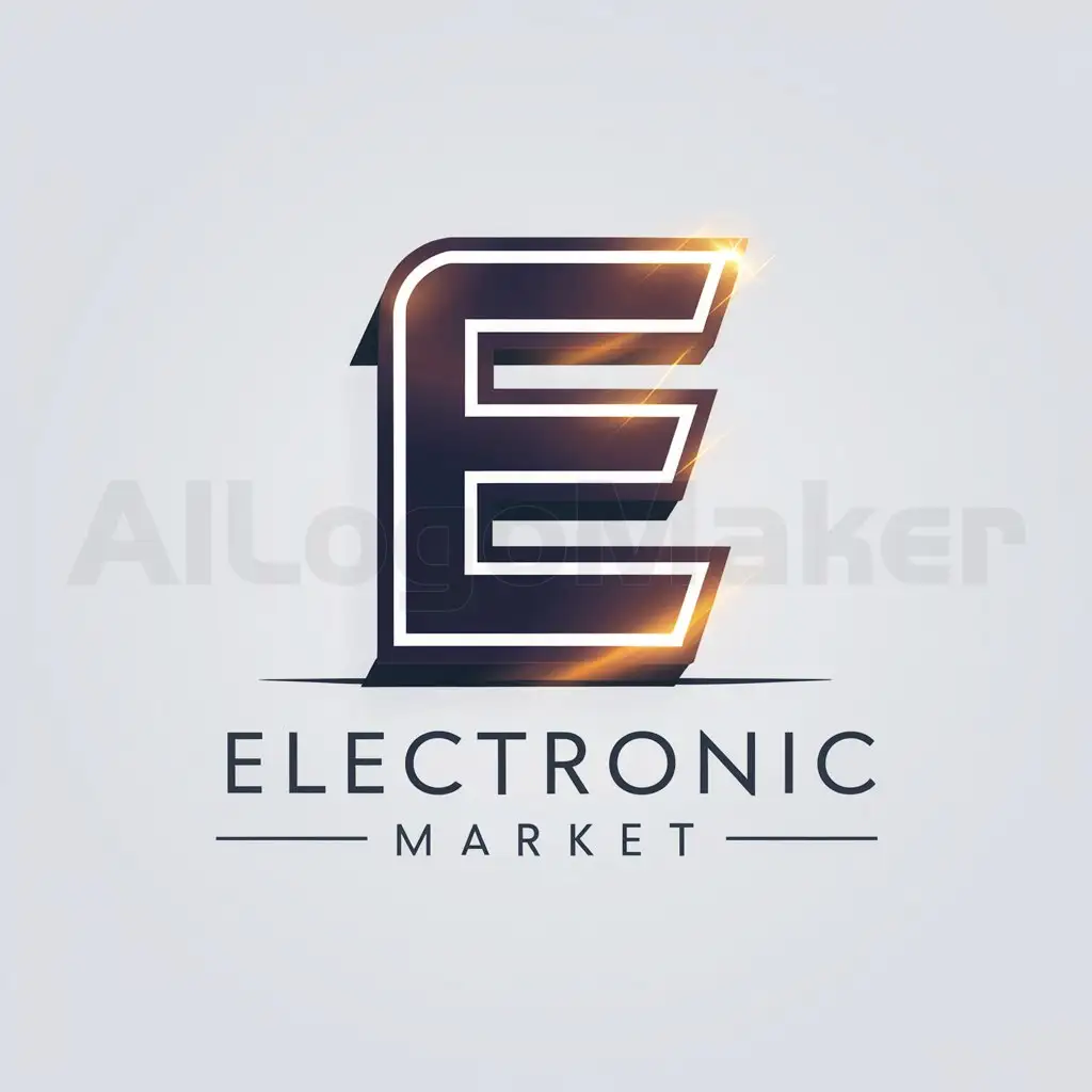 a logo design,with the text "electronic market", main symbol:E,Moderate,be used in Internet industry,clear background