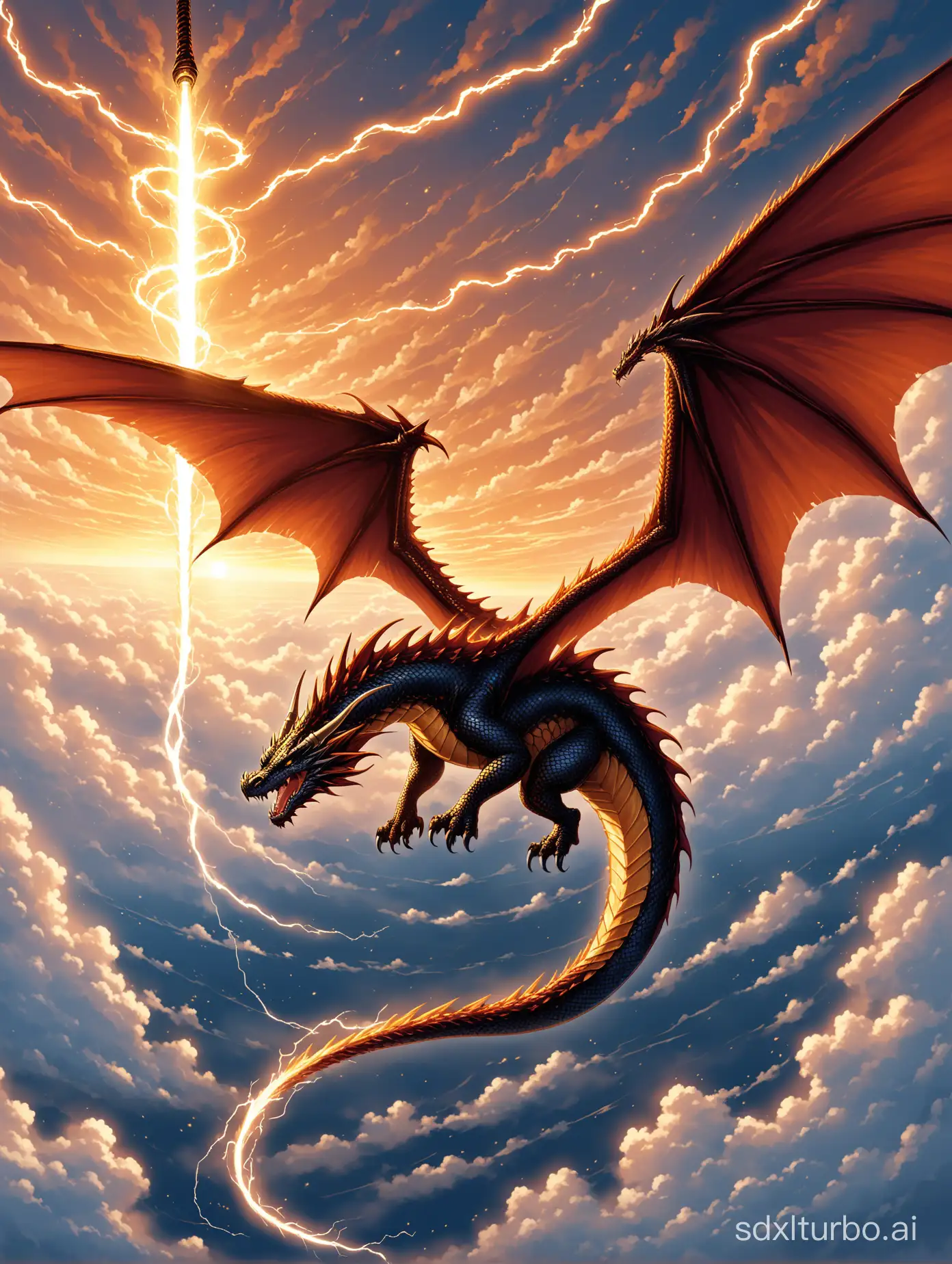 Majestic-Dragon-Flying-with-Powerful-Wings-and-Swirling-Body