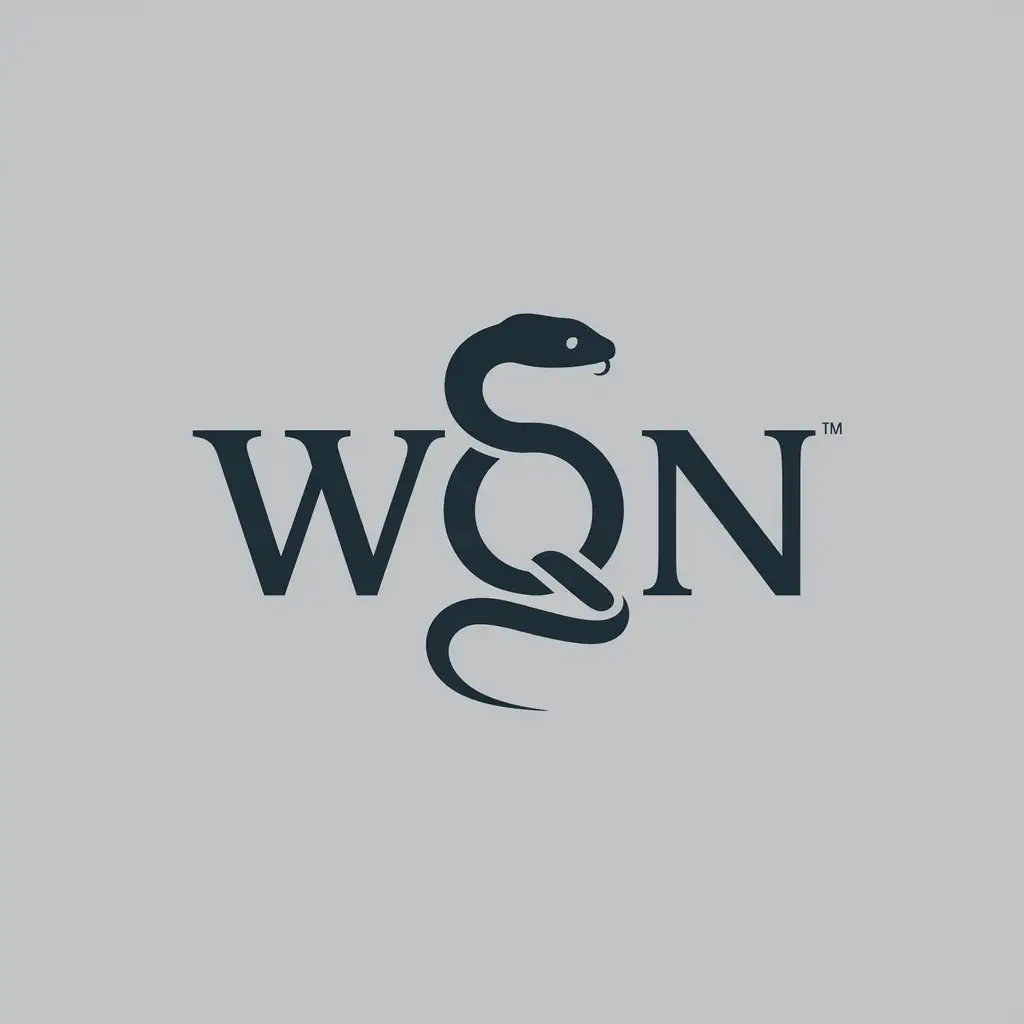 a logo design,with the text "wqn", main symbol:wqn snake,Moderate,clear background