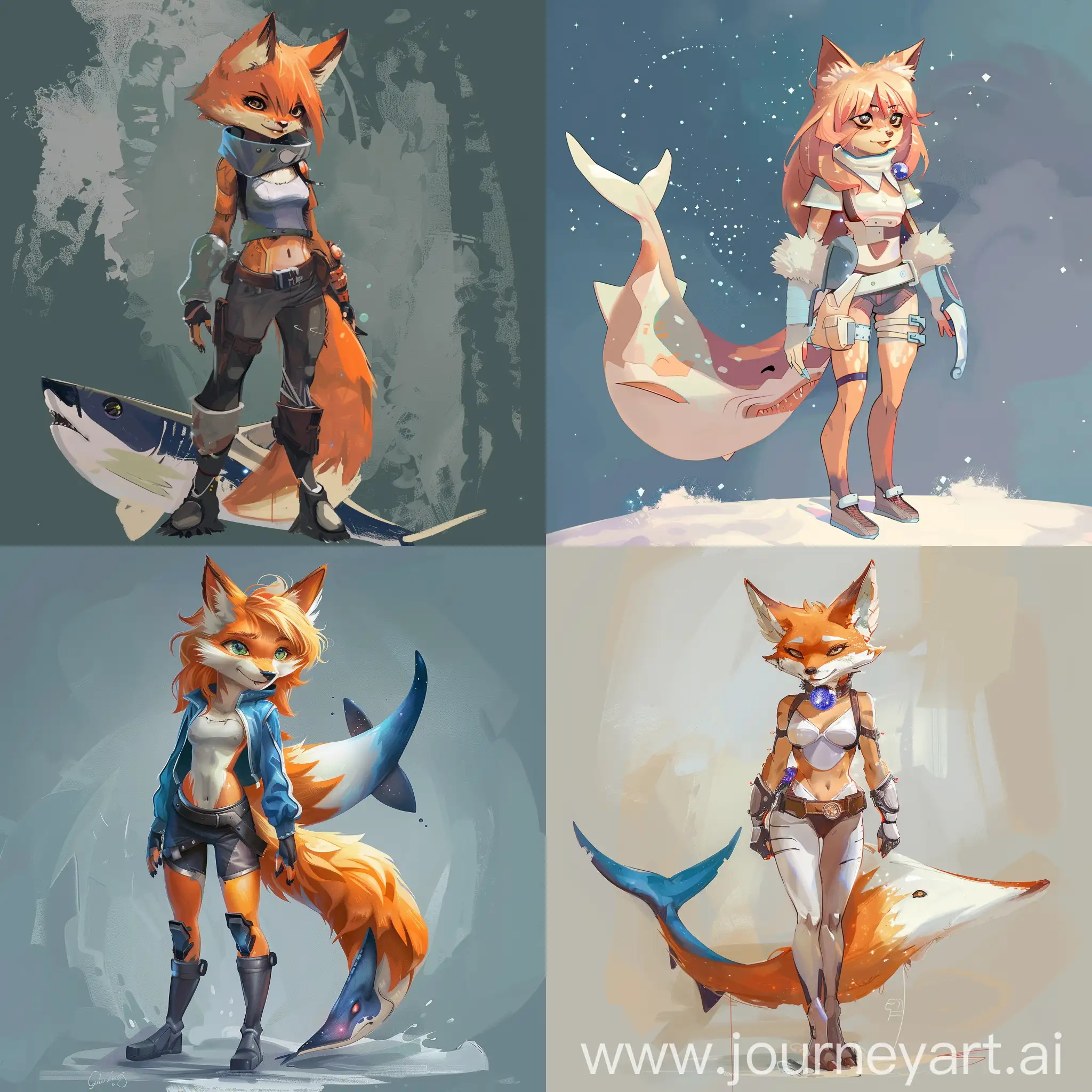 Furry-Fox-Girl-with-Cosmic-Shark-Tail-Concept-Art