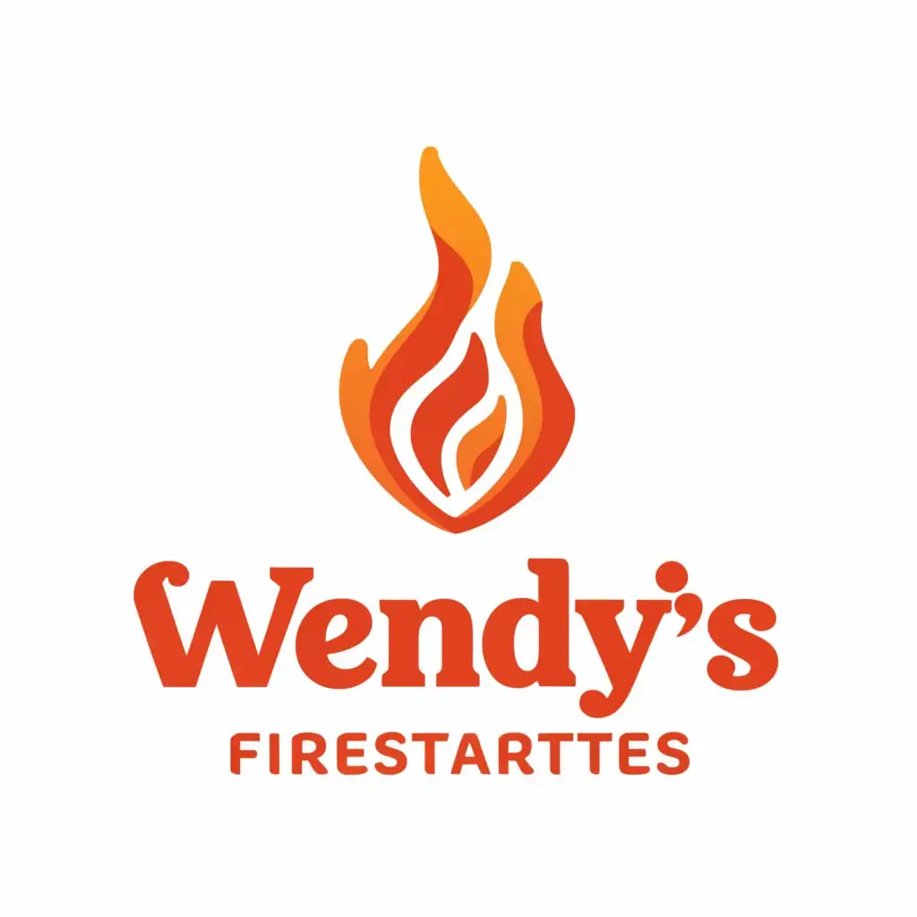 a logo design,with the text "Wendy's Firestarters ", main symbol:Campfire / coal fire/ flames,Moderate,be used in Others industry,clear background