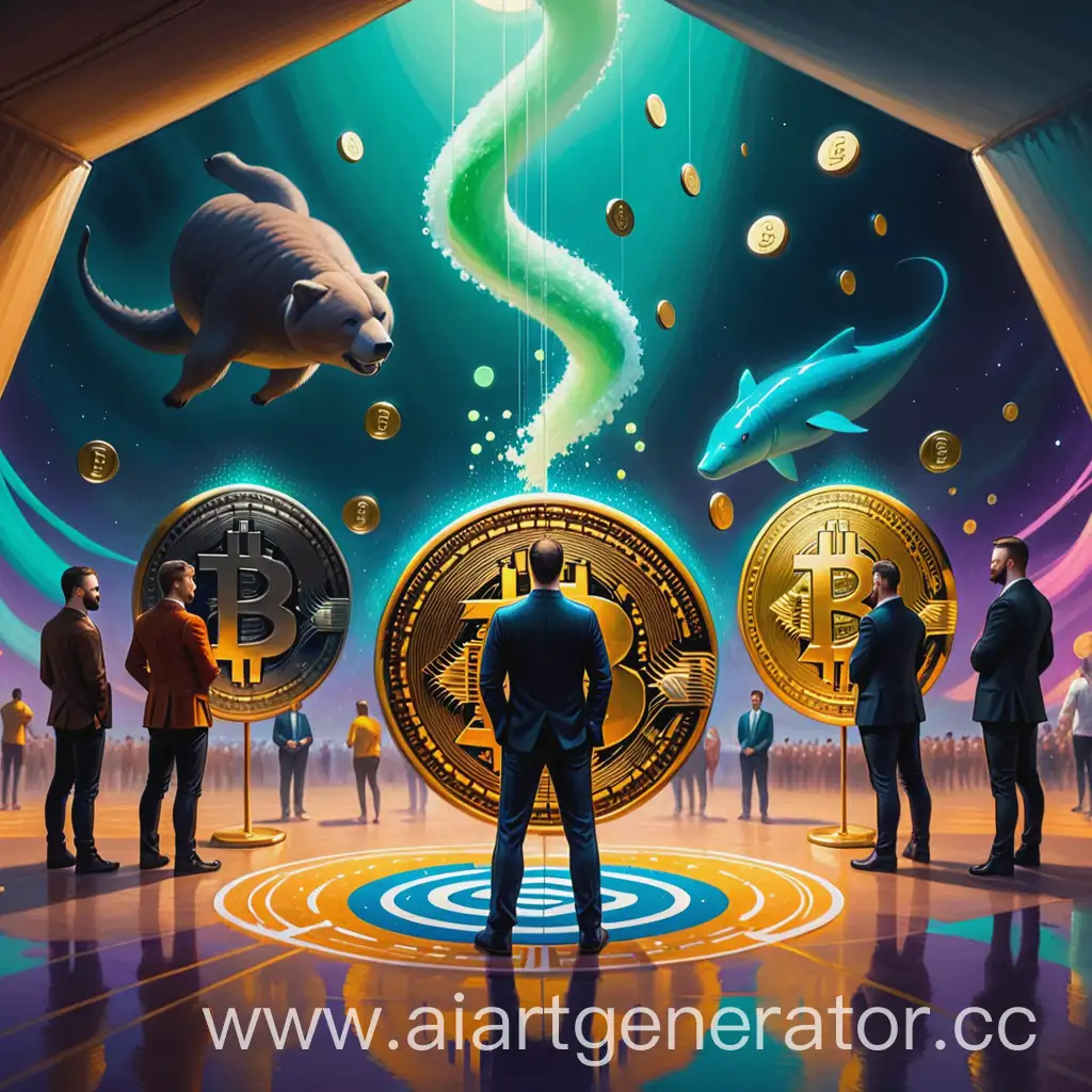 An artistic painting about crypto exchanges to TON cryptocurrency