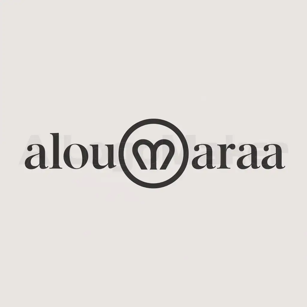 LOGO-Design-For-Aloumaraa-Clear-Text-with-Moderate-Symbol-on-a-Neutral-Background