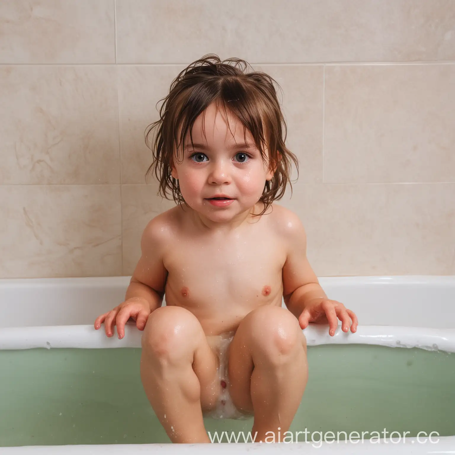 маленькая девочка в ванной
