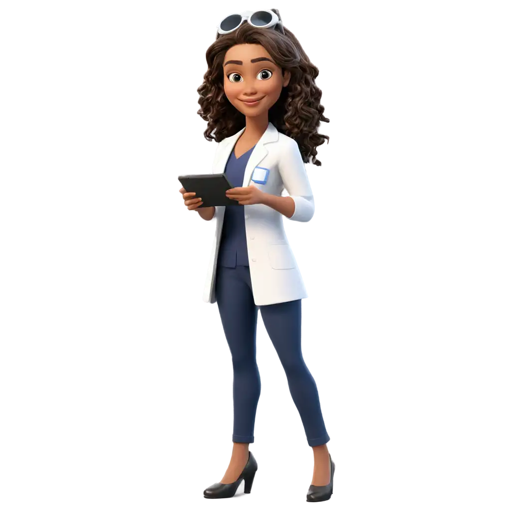 PNG-Telemedicine-Animation-Attractive-Female-Doctor-Conducts-Mobile-Video-Consultation