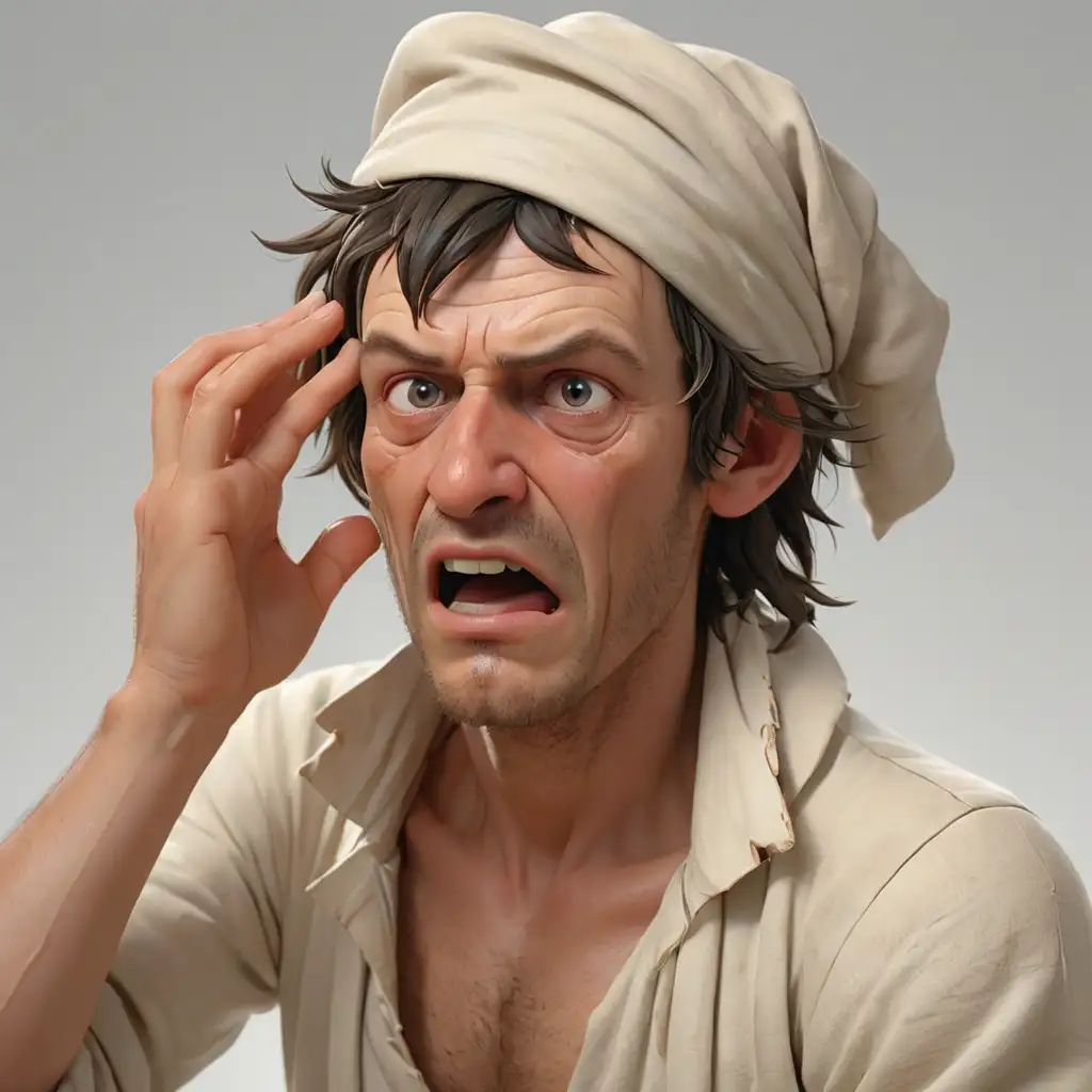 JeanPaul Marat Scratching His Face Realist 3D Animation