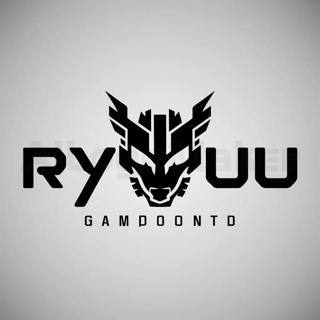 a logo design,with the text "Ry7uu", main symbol:a gaming ryuu logo, using a cyborg dragon head, using ry7uu letter under the logo with gaming style,Moderate,be used in Others industry,clear background