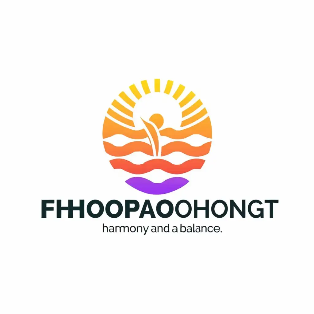 a logo design,with the text "Fhoopaohong", main symbol:Sun water leaf,Moderate,clear background