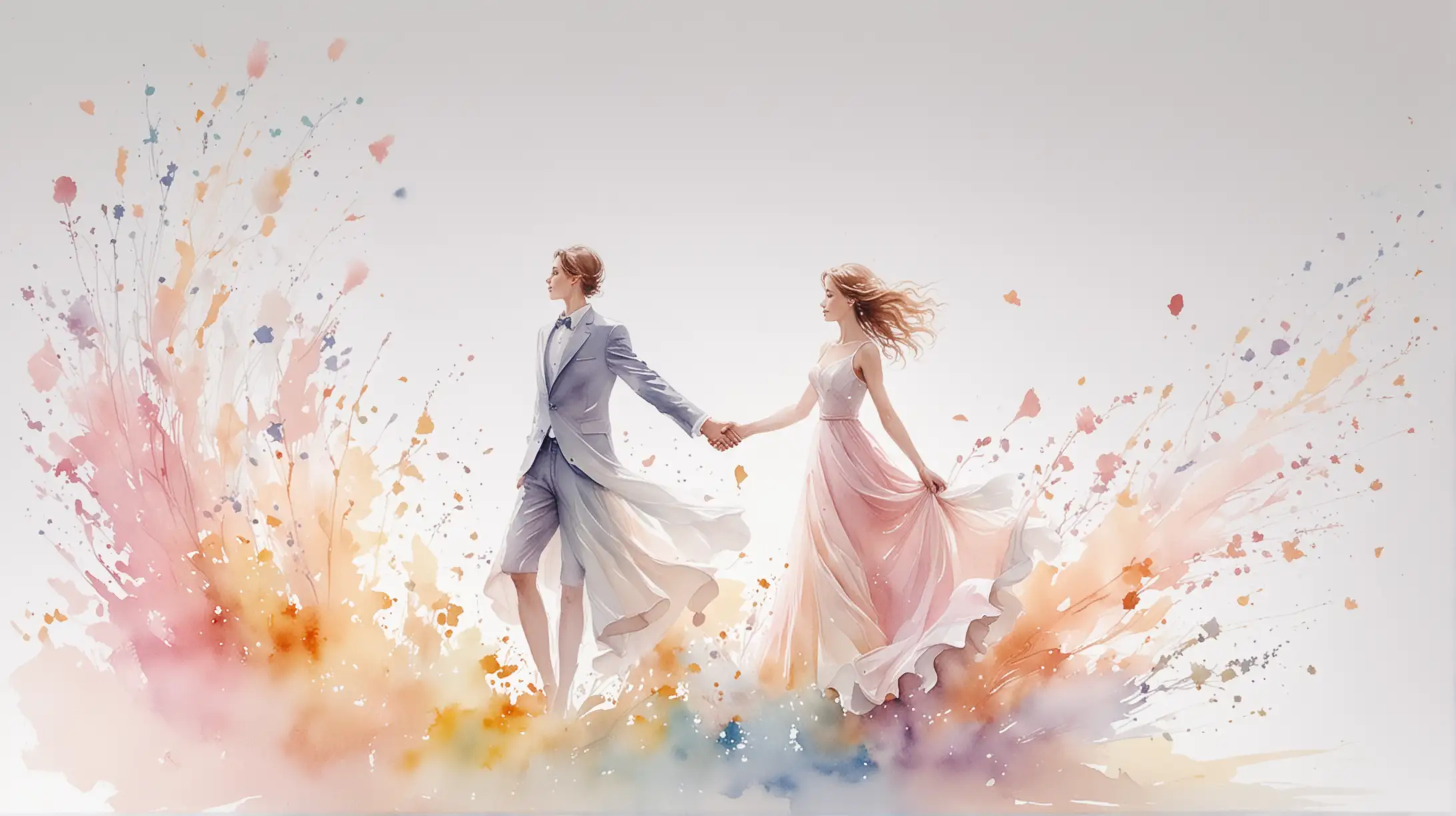 Whimsical Watercolor Divorces Dancing in Pastel Shades of Spring