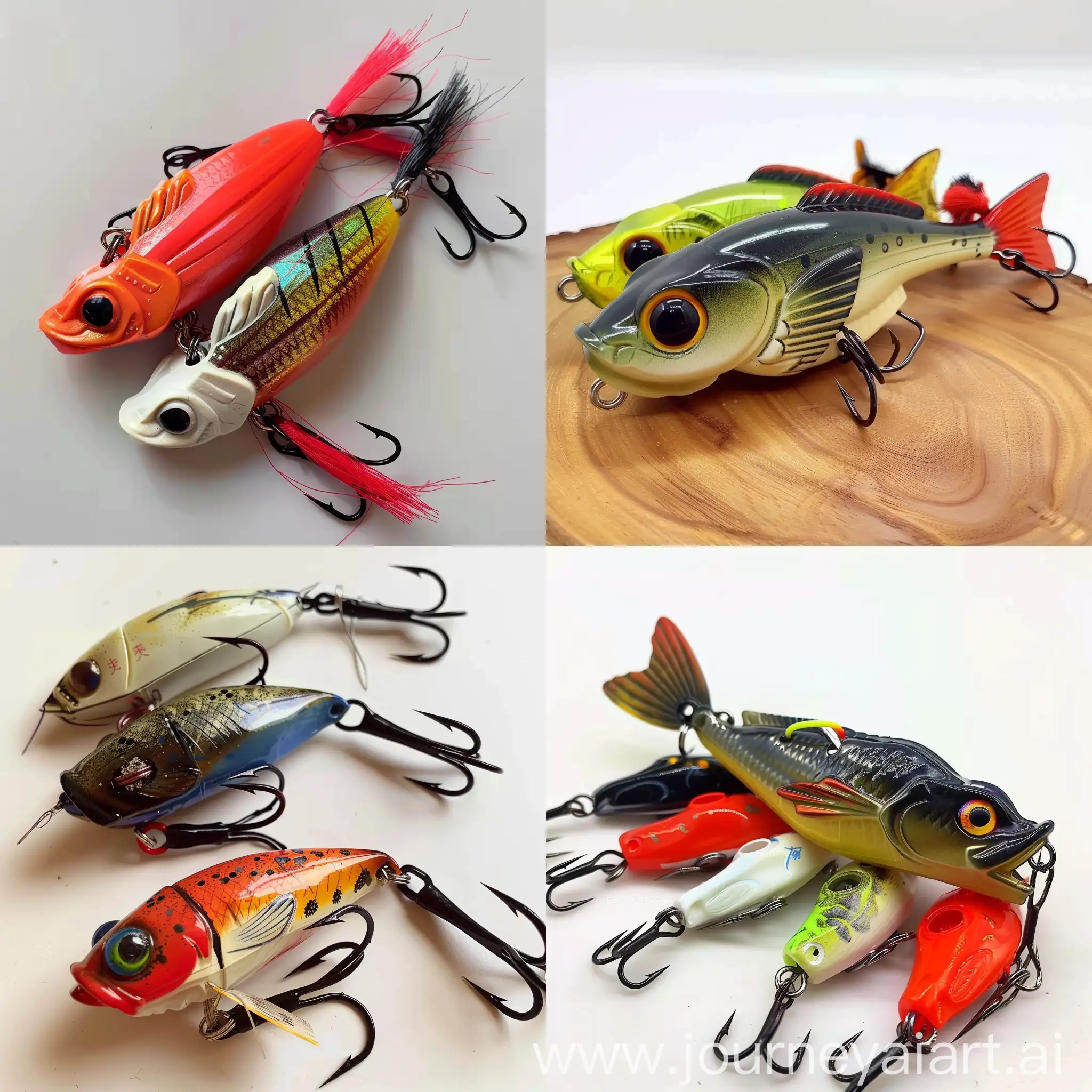 Colorful-Fishing-Lures-Against-Tranquil-Waters