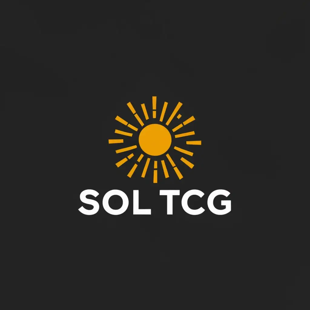 a logo design,with the text "SOL TCG", main symbol:Sun,Moderate,be used in Entertainment industry,clear background