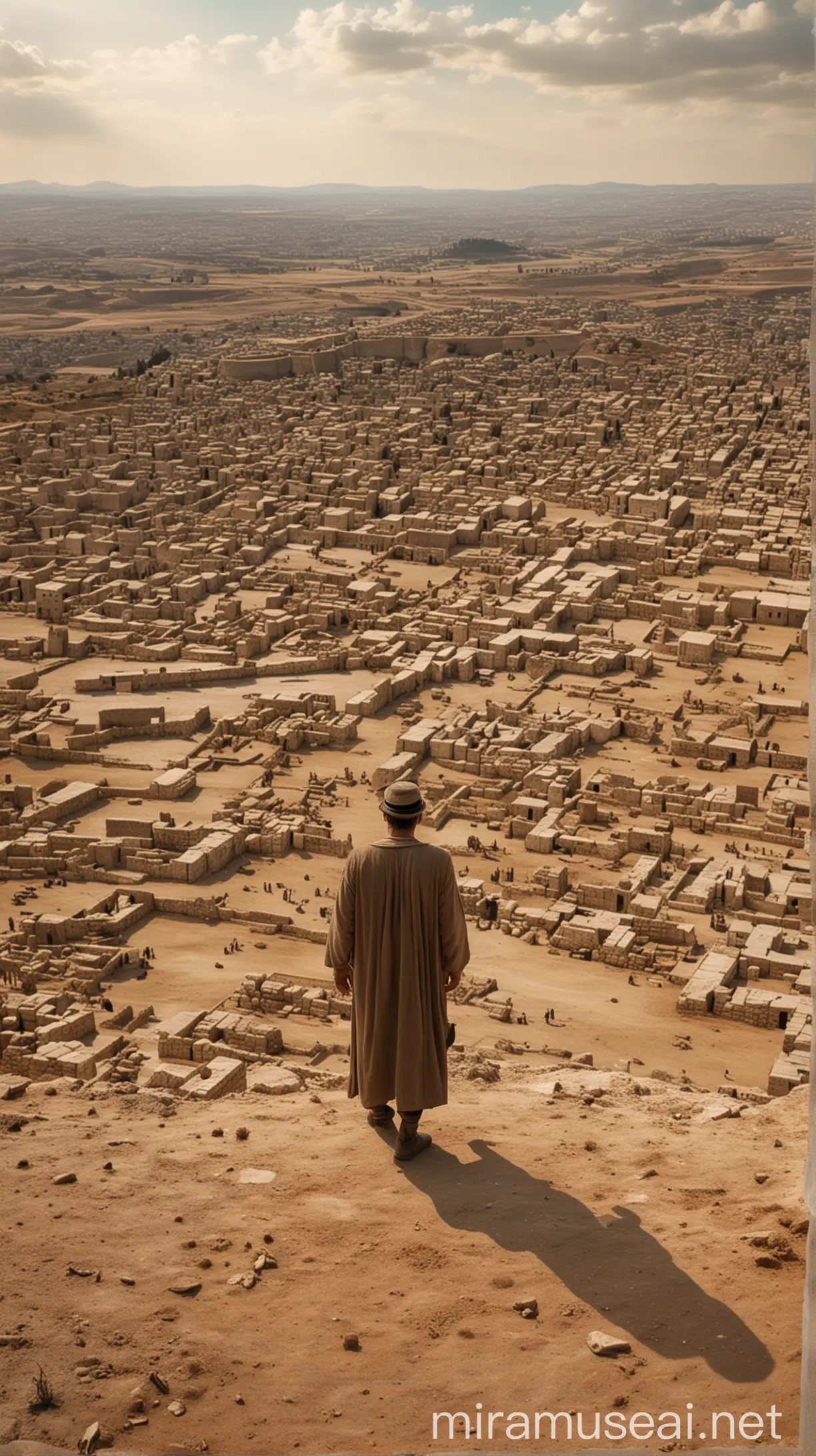 Jewish Man Standing Alone in Ancient Wilderness