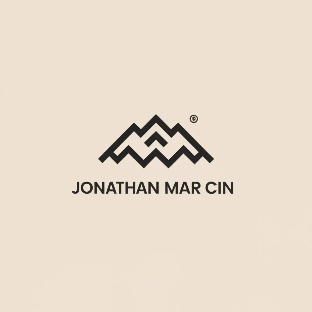 a logo design,with the text "Jonathan Marcin", main symbol:snow mountain,Minimalistic,clear background