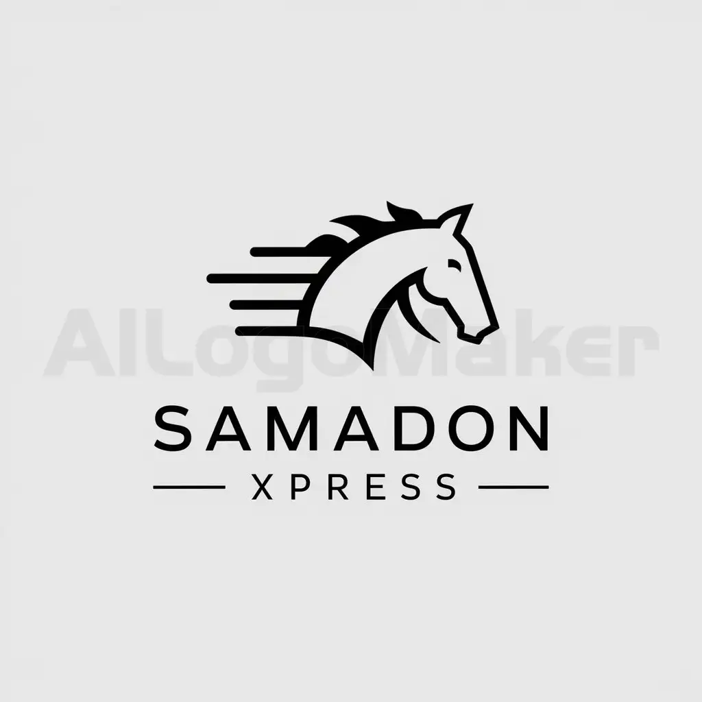 a logo design,with the text "Samadon Xpress", main symbol:Horse,Moderate,be used in Service Provider industry,clear background
