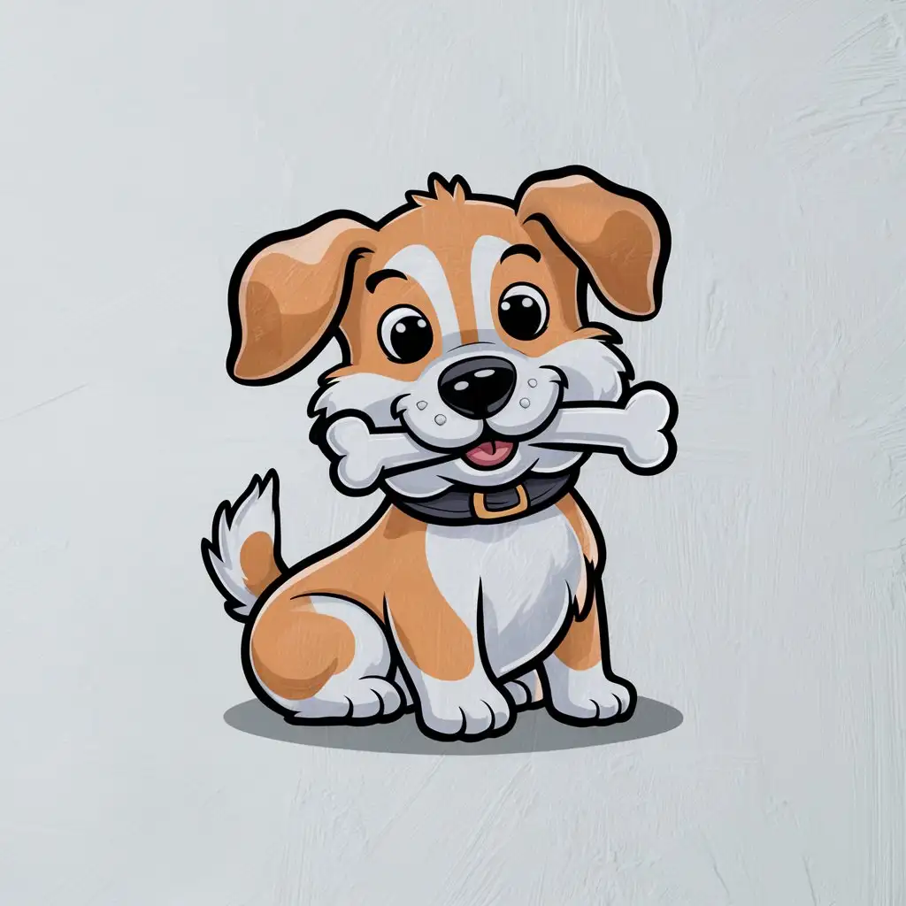 Playful Cartoon Dog for Children on a Plain Background