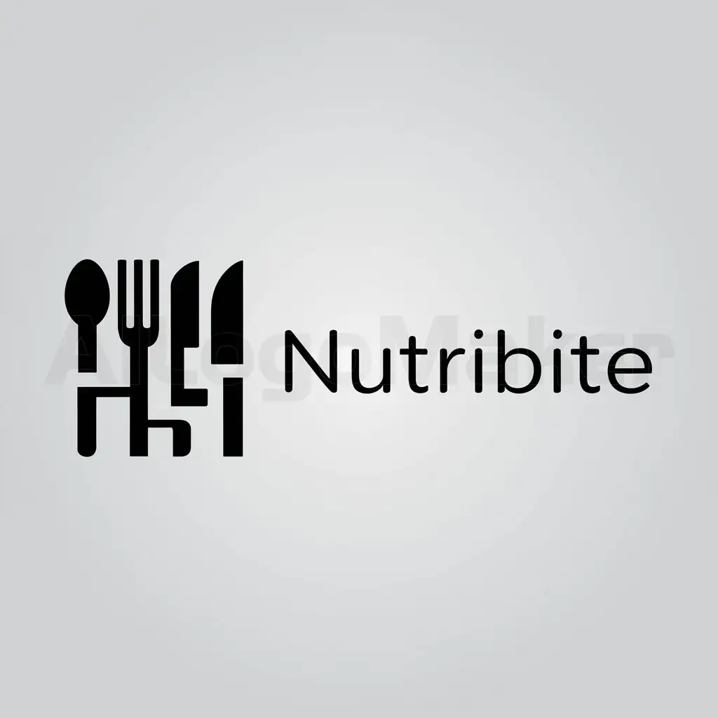 a logo design,with the text "NutriBite", main symbol:tableware,Moderate,clear background
