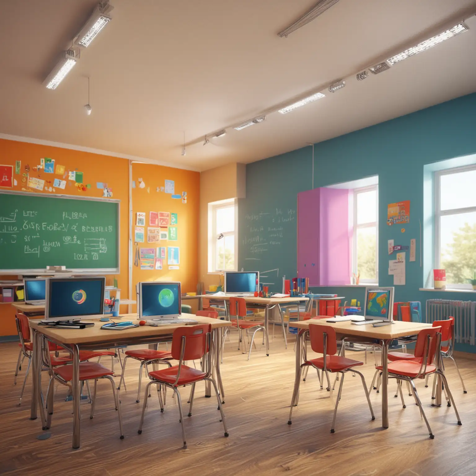 Vibrant Classroom with Modern Technology