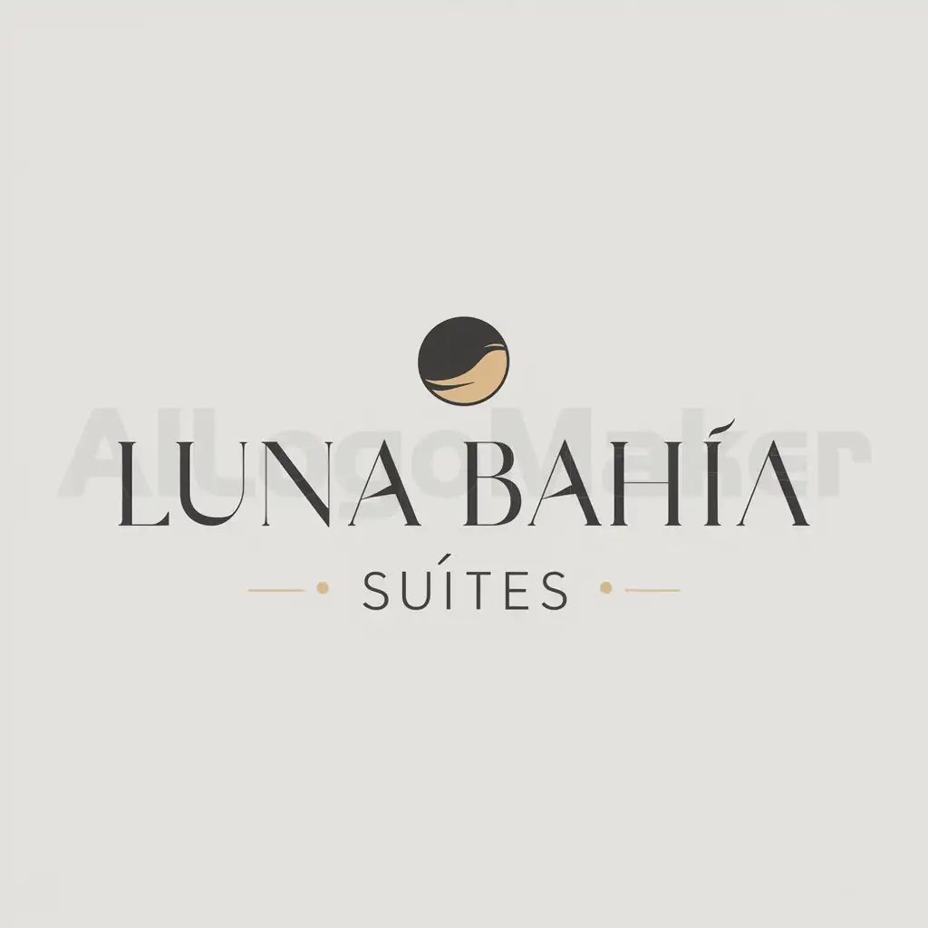 a logo design,with the text "Luna Bahía", main symbol:Luna llena,Minimalistic,be used in suites industry,clear background