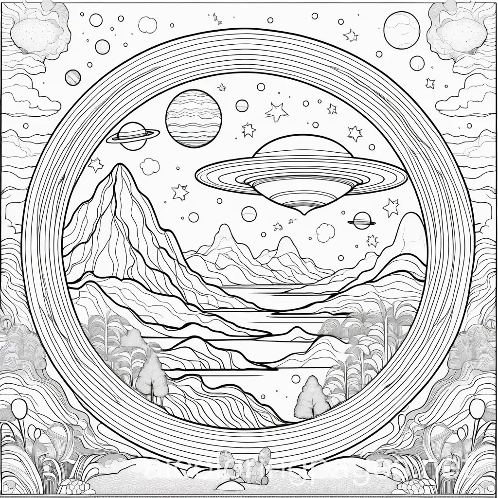 
highly detailed coloring page of space and aliens, its based off the concept for infinity and its something a prffessional artist would color
, Coloring Page, black and white, line art, white background, Simplicity, Ample White Space. The background of the coloring page is plain white to make it easy for young children to color within the lines. The outlines of all the subjects are easy to distinguish, making it simple for kids to color without too much difficulty