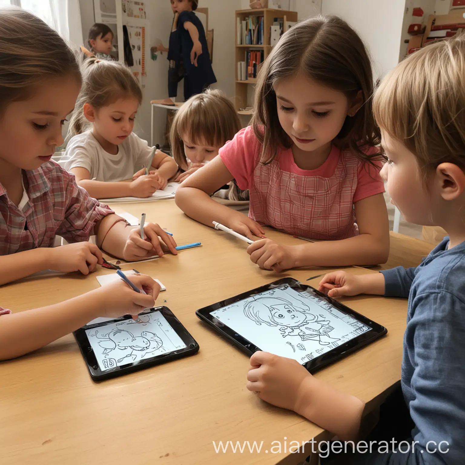 Interactive-Drawing-Lesson-Children-Creating-Digital-Illustrations