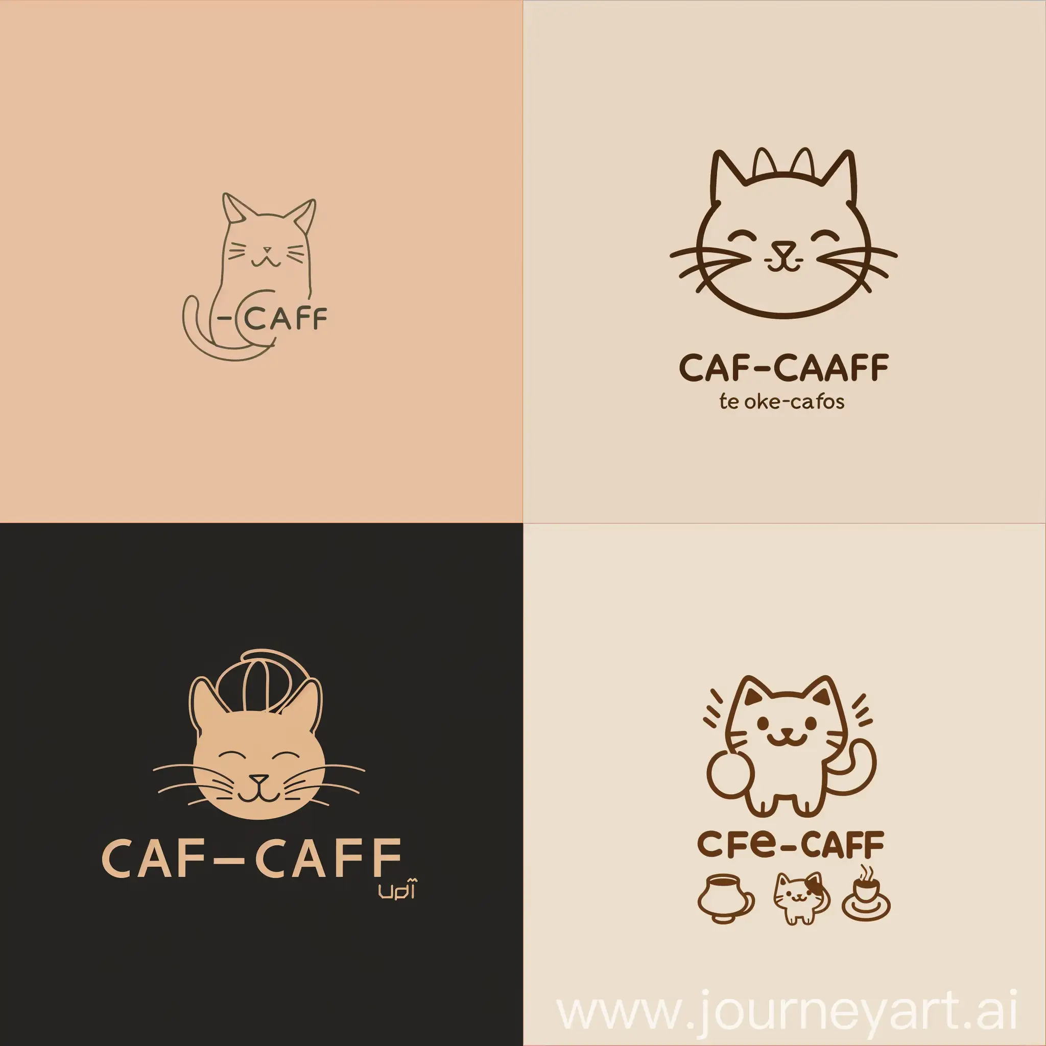 Создай логотип для кото-кафе. Логотип должен быть телесного цвета