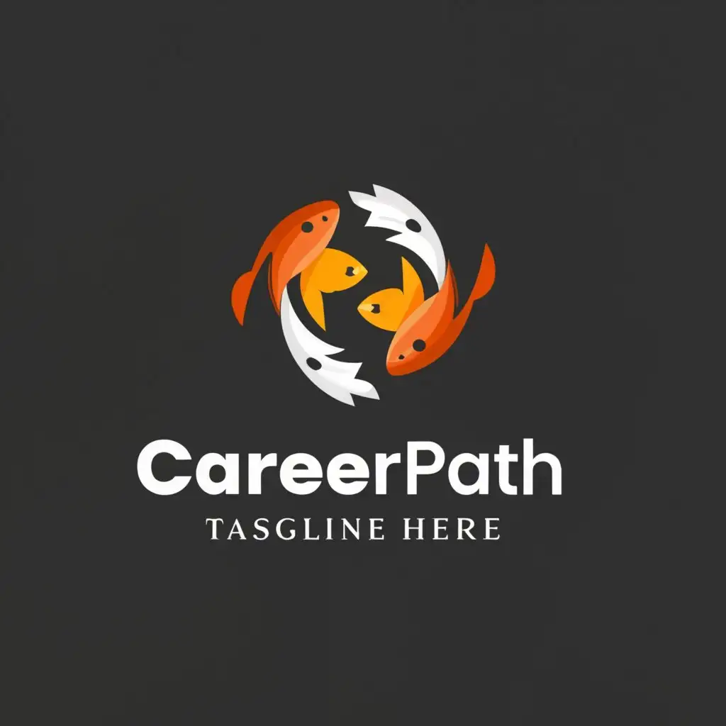 a logo design,with the text "Career path", main symbol:Koi fish,Moderate,be used in Others industry,clear background