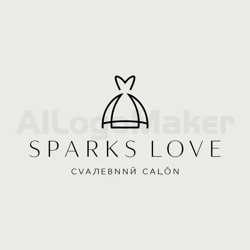 a logo design,with the text "Sparks Love свадебный салон", main symbol:wedding dress,Minimalistic,be used in Beauty Spa industry,clear background