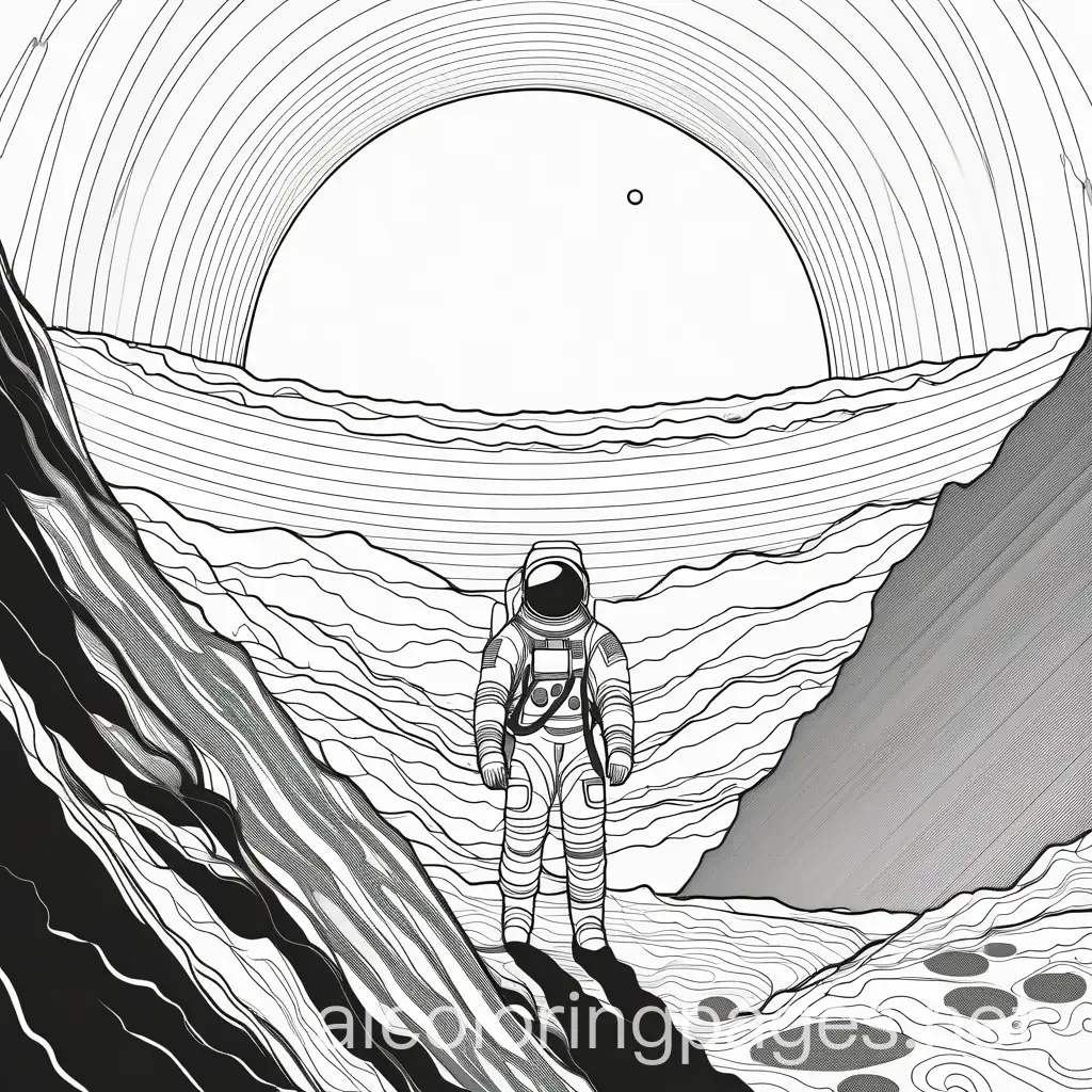 Astronaut-Standing-on-Crater-Edge-Coloring-Page