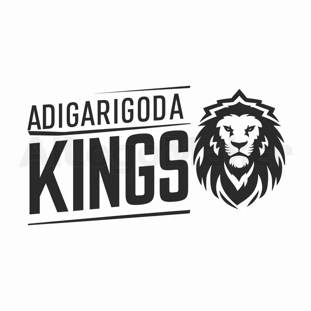 a logo design,with the text "ADIGARIGODA KINGS", main symbol:powerful,Moderate,be used in Others industry,clear background