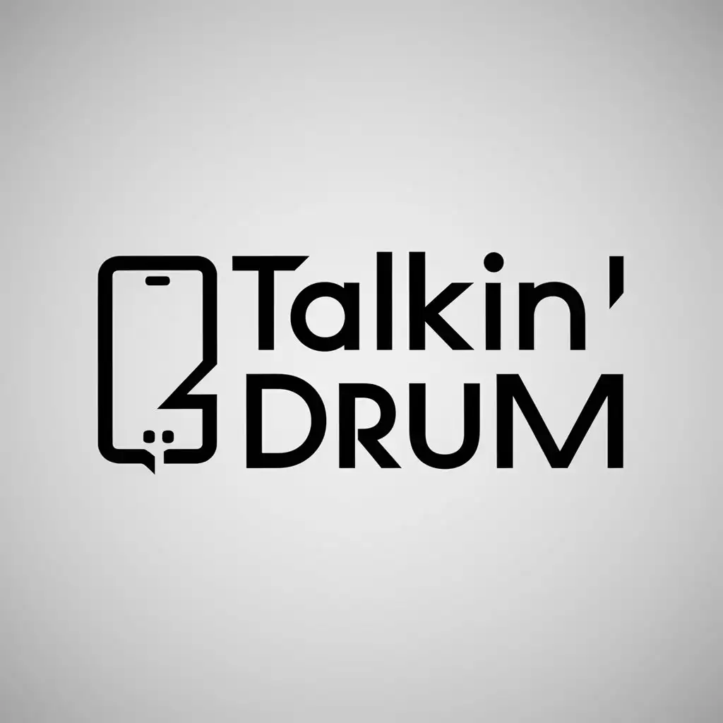 a logo design,with the text "talkin' drum", main symbol:cellphone conversation bubble,Minimalistic,clear background