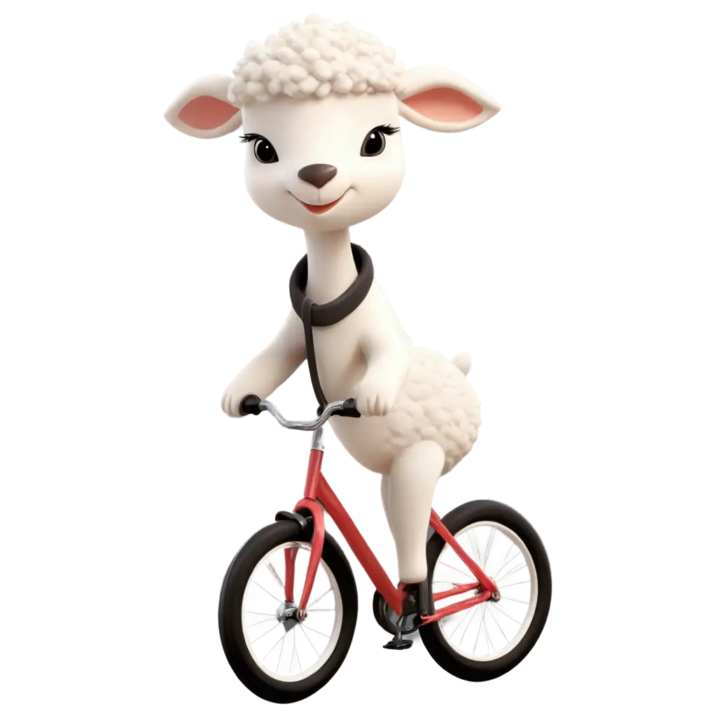 cute lamb on a bike, vector