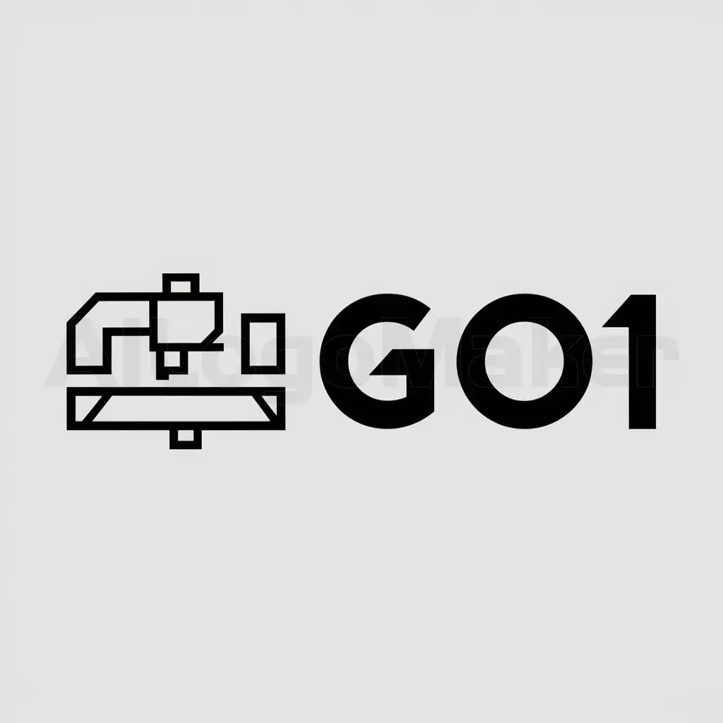 a logo design,with the text "G01", main symbol:CNC,Minimalistic,be used in mechanical industry,clear background