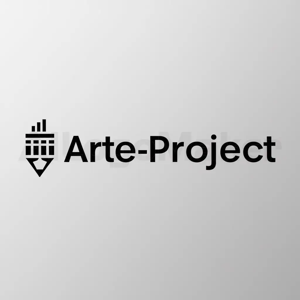 a logo design,with the text "Arte-Project", main symbol:pencil, plan, building,Moderate,be used in Architecture industry,clear background