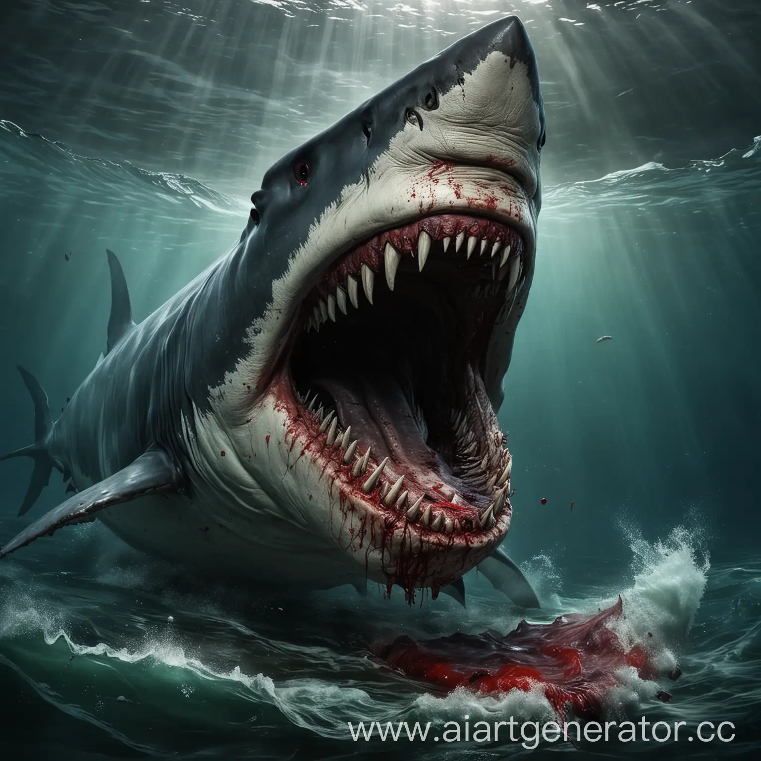 Terrifying-Megalodon-Giant-Shark-with-Bloodied-Teeth-Strikes-Fear