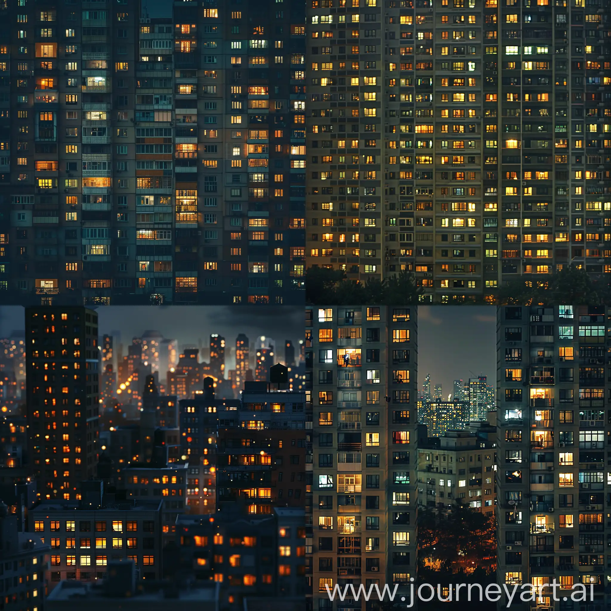 Urban-Night-Scene-with-Illuminated-Multistory-Buildings